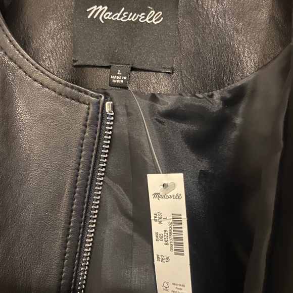 Madewell Leather Bubble-Sleeve Jacket NWT - Picture 7 of 8
